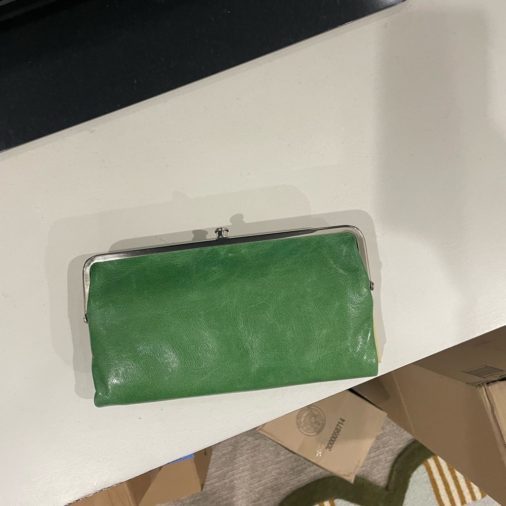 HOBO Lauren Green Leather Wallet